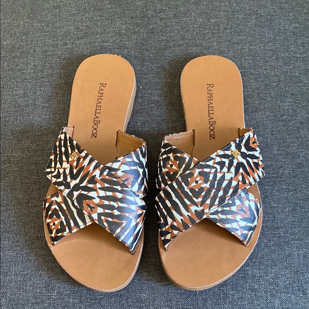 Raphaella Booz Women's Brown and Black Sandals size 7